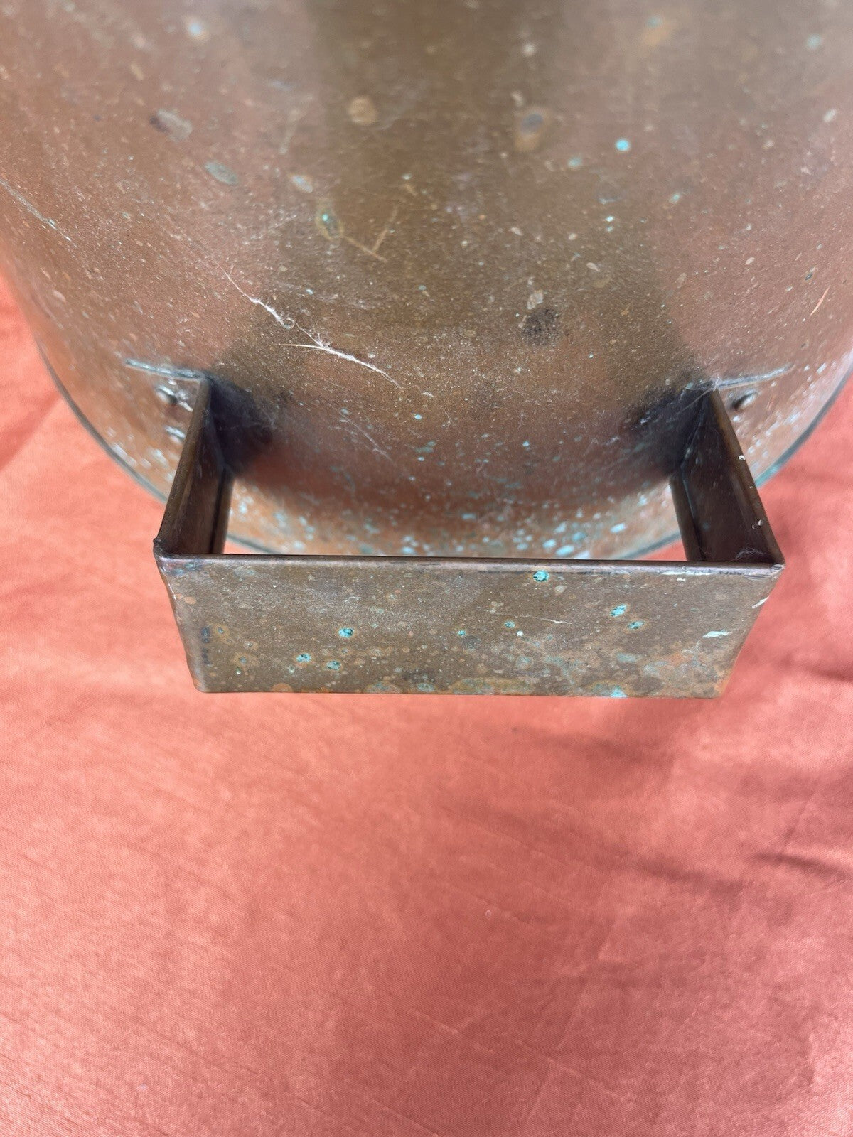 Antique Copper Cowboy Coffee Pot Lid, With Wooden Handle. Early 1900’s