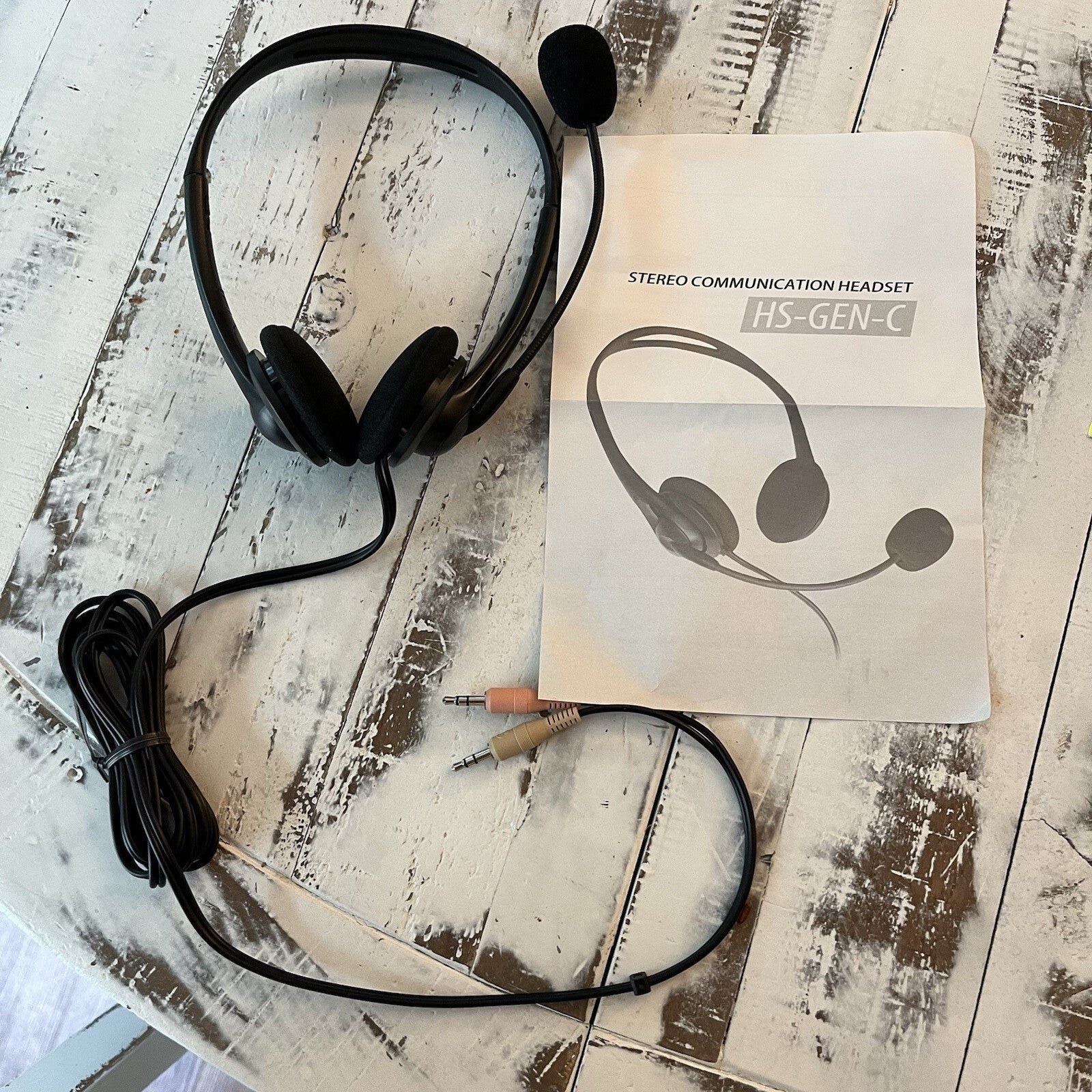 HS-GEN-C Stereo Communication Wired Headset with Microphone Nuance Dragon Cord