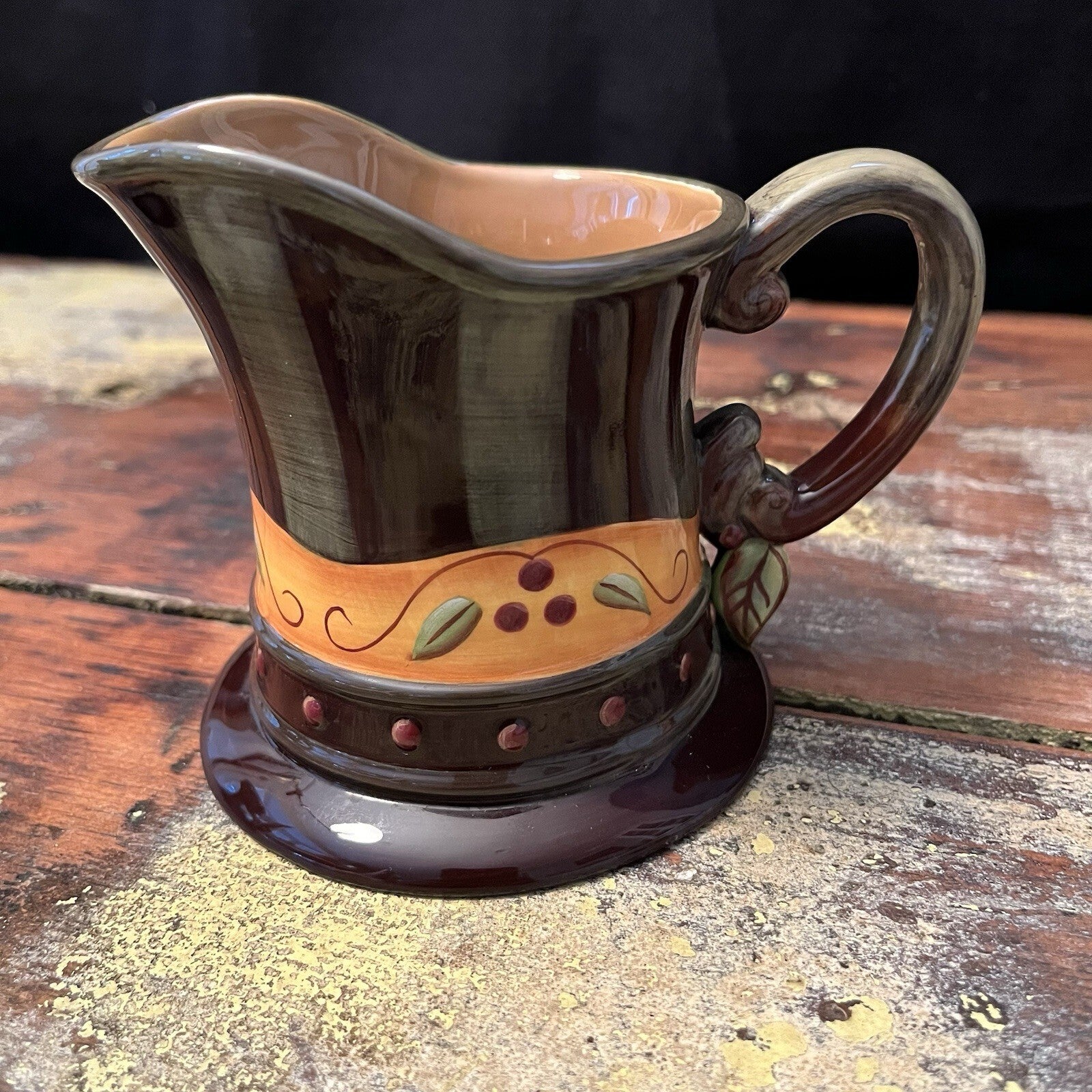 Demdaco Chocolate Berries Creamer Pitcher Deb Hrabik 2002