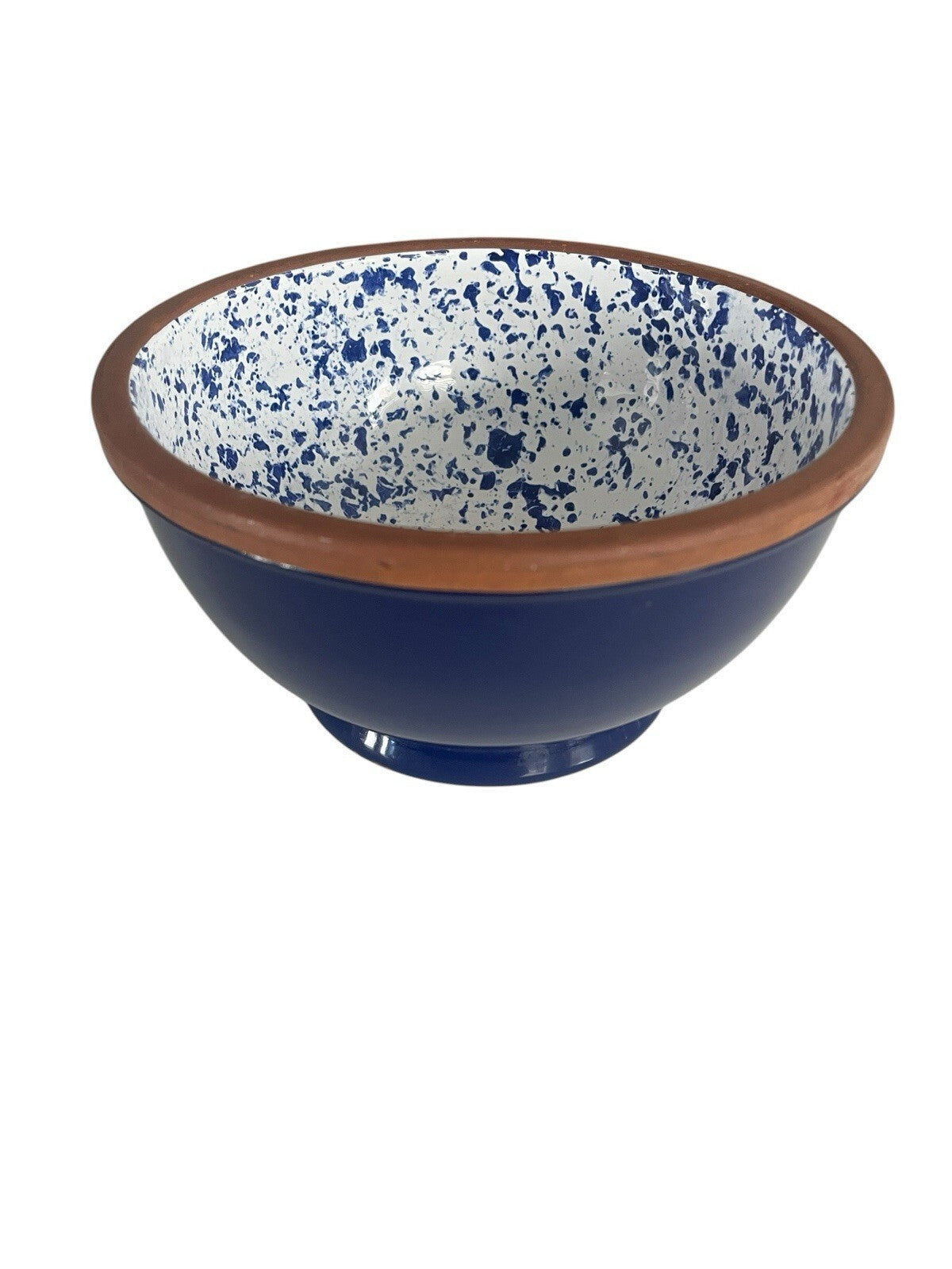 SPONGE WARE SPECKLED TERRACOTTA CLAY POTTERY MED MIXING BOWL*ITALY Stain On Bttm