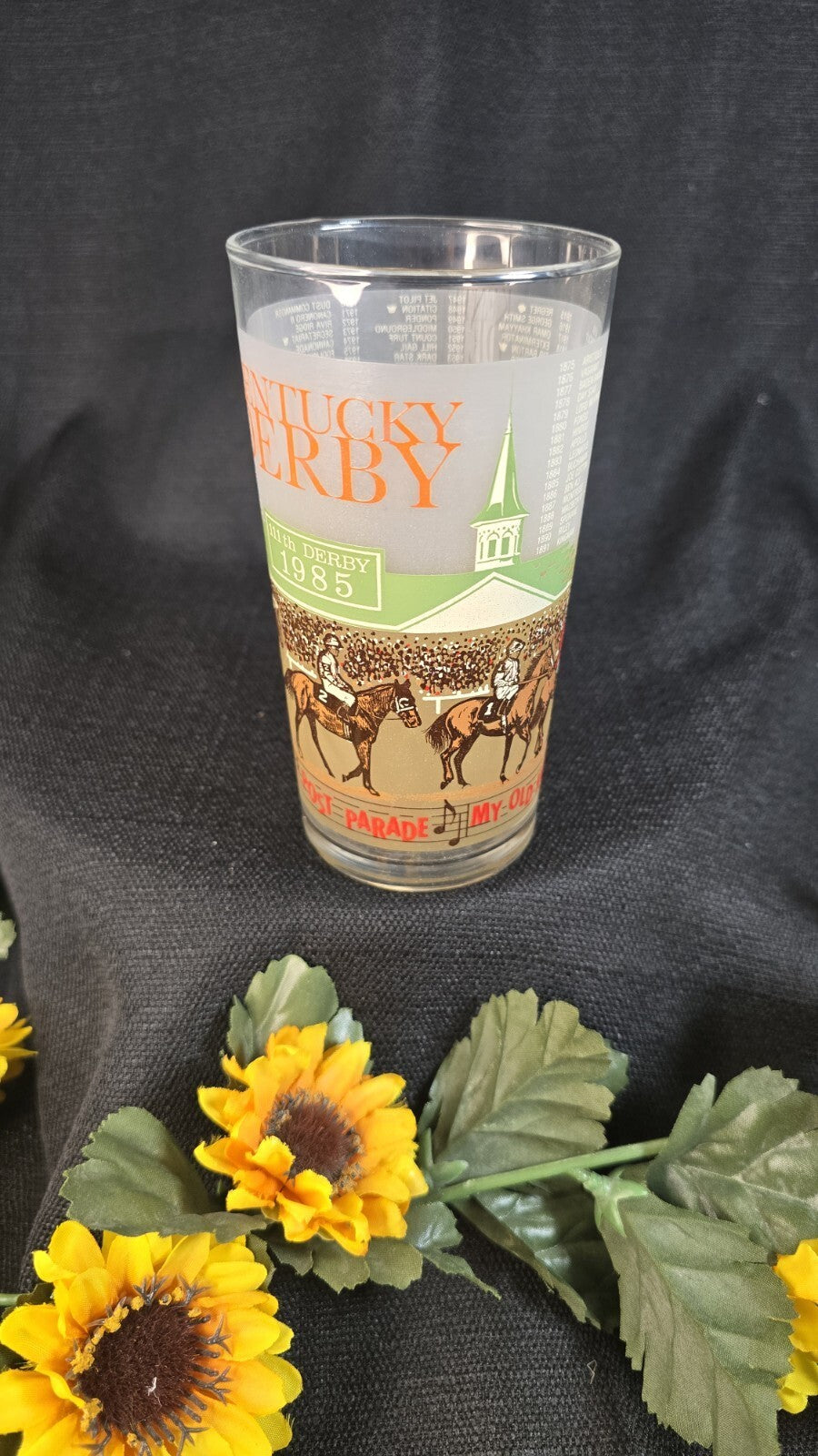 Kentucky Derby Glasses 111th Derby 1985 Libbey Glass