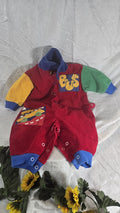 Vtg Kids Colorblock Bus Body Suit Multicolor sz 6-9 Month