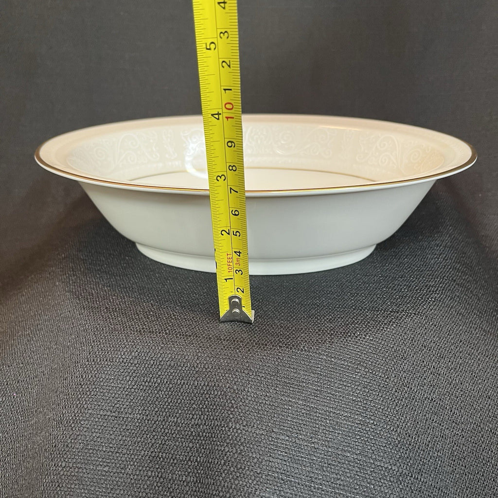 Noritake Tulane Oval Vegetable Serving Bowl China Ivory #7562