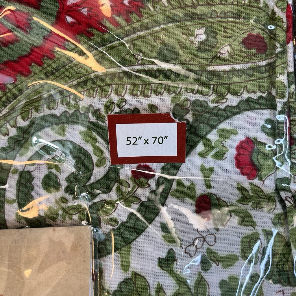White Pine Red And Green Paisley Tablecloth