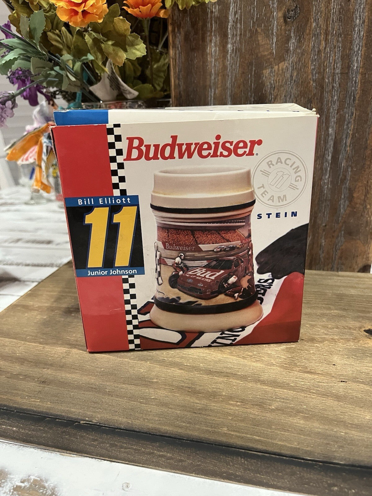 Budweiser limited edition Stein, Bill Elliot And Junior Johnson #11 Racing Team