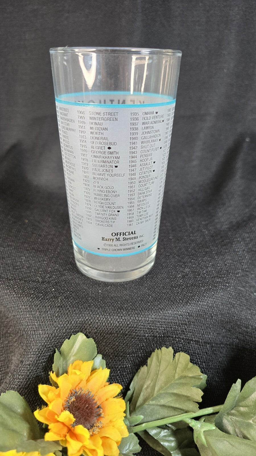 121st Kentucky Derby Glass 1995 Churchill Downs Run For The Roses Winning Horses