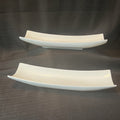 Sushi Curved Tray White 14” X 7.75” Red Vanilla Set Of 2