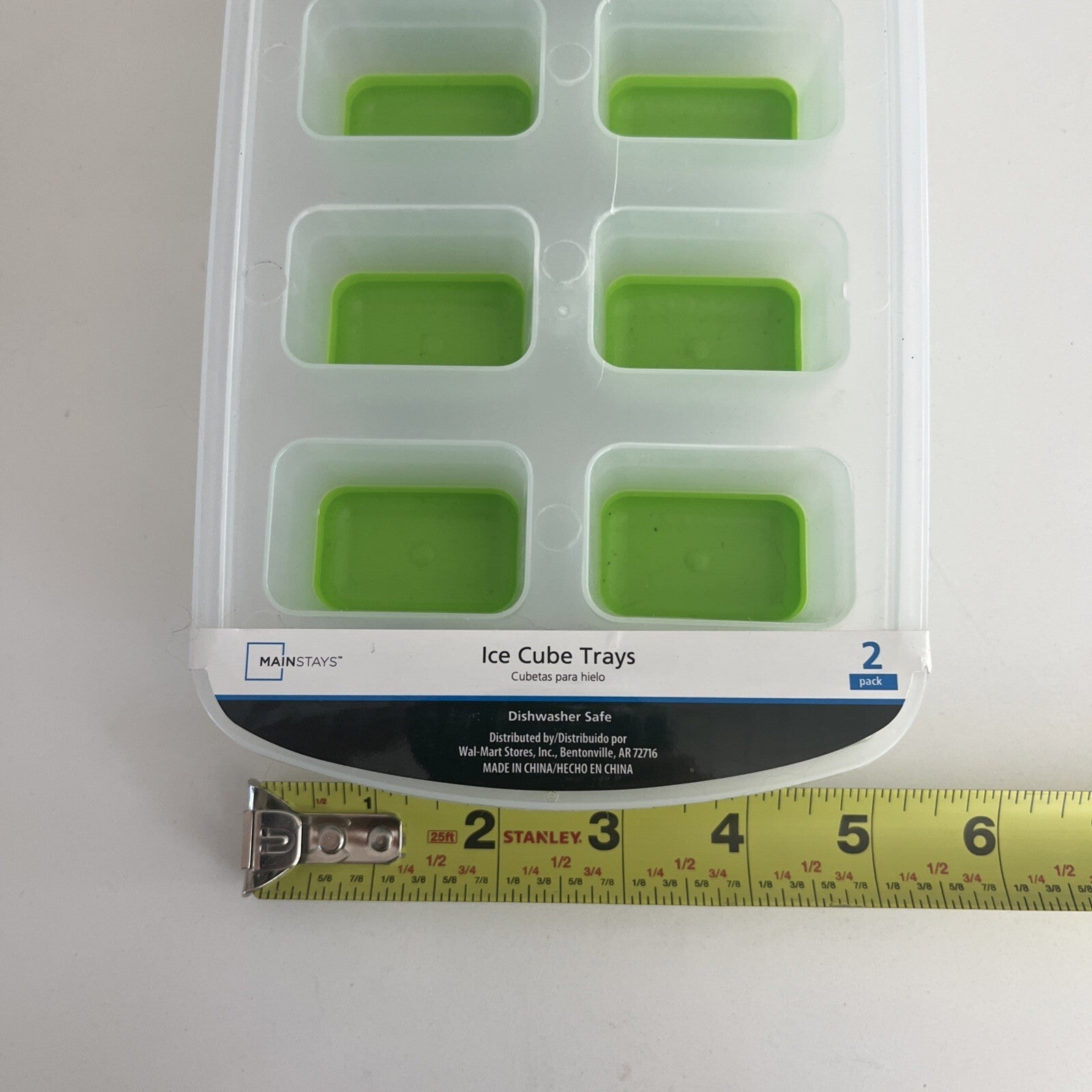 Easy Release 12 Cube Rectangular Ice Tray Sturdy Durable 2 Pieces Blue/Lime