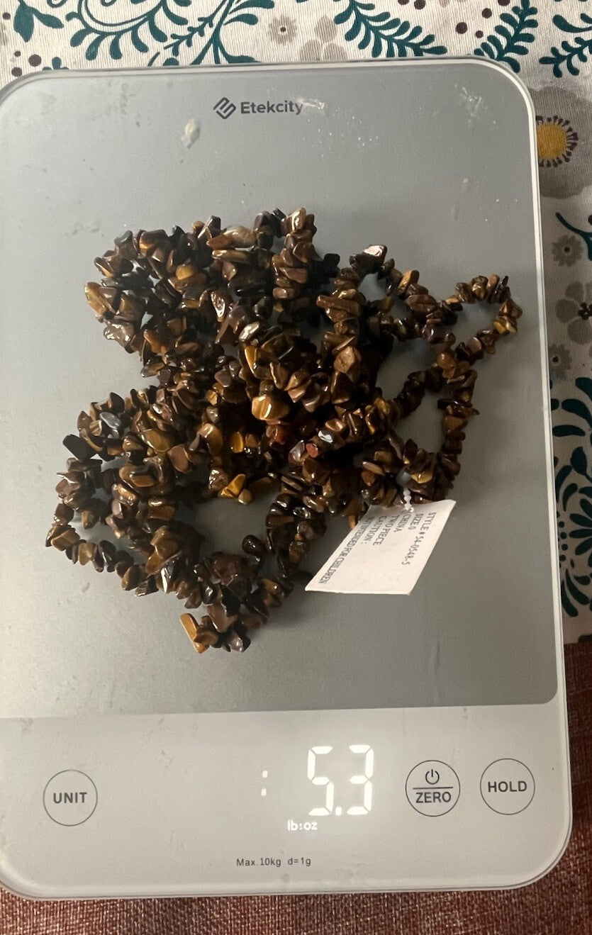 tigers eye chip beaded necklace