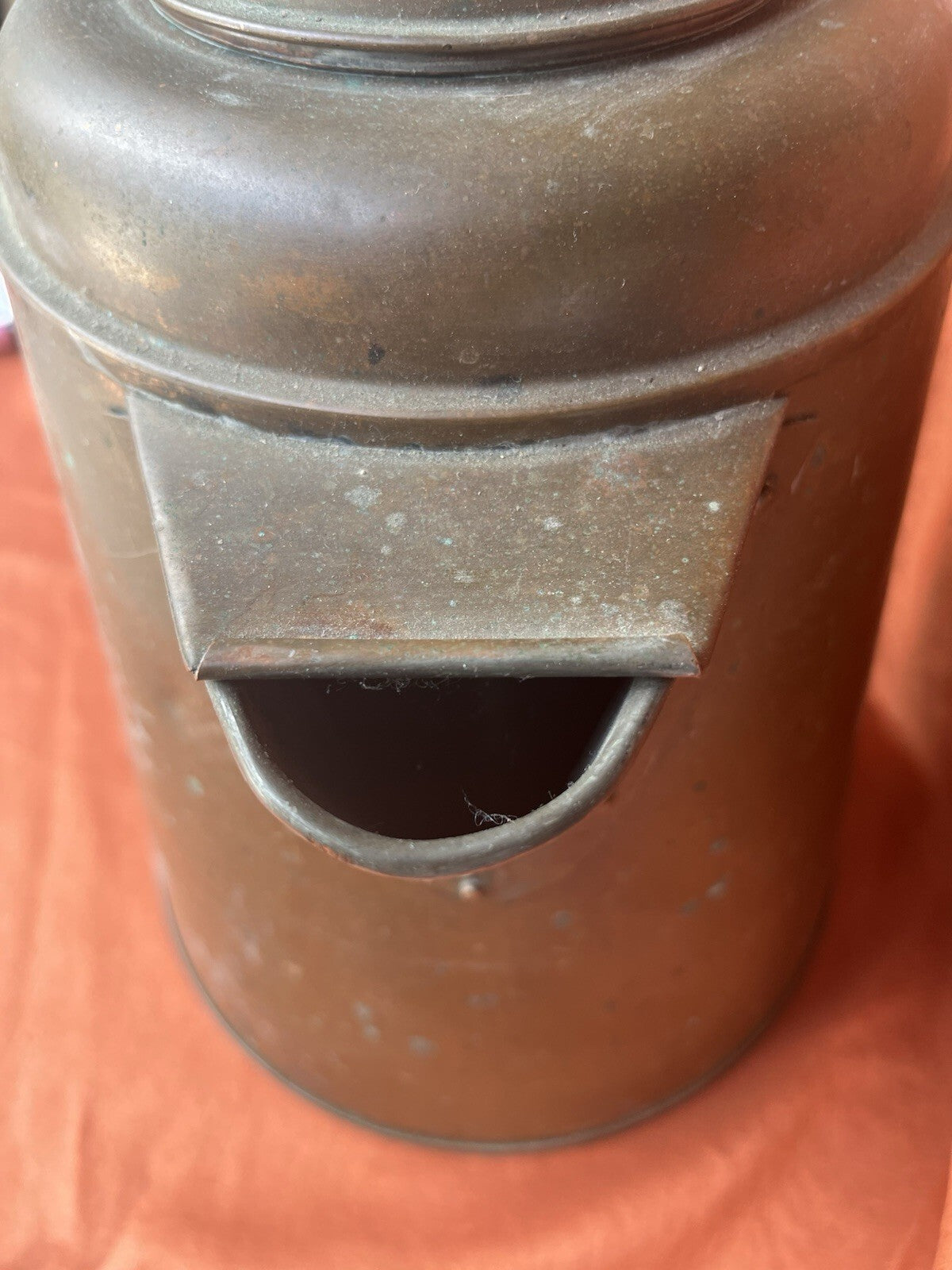 Antique Copper Cowboy Coffee Pot Lid, With Wooden Handle. Early 1900’s