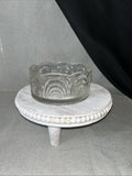 VINTAGE ART DECO GLASS SMALL TRIFLE JELLOW SALAD SERVING BOWL 6” CLEAR