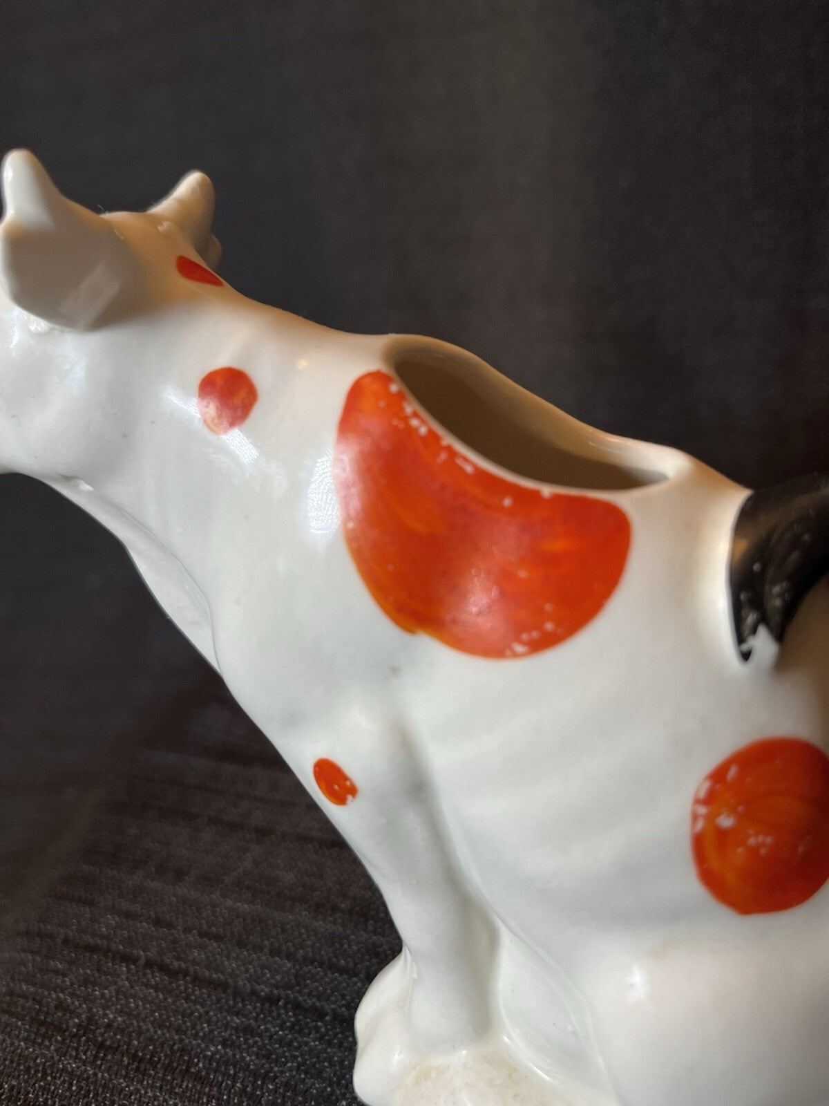 Vintage 1930s Polka Dot Cow Creamer MCM Milk Pitcher Czechoslovakia