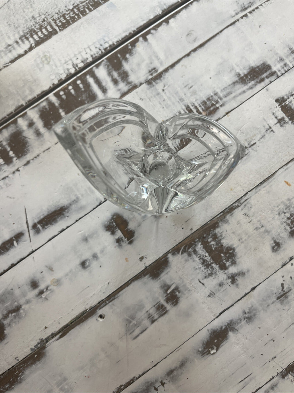 Vintage Mikasa Lead Crystal Clear Candle Holder Art Deco Style Germany 5.5"