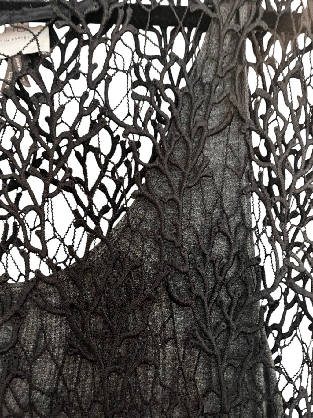HD in Paris Anthropologie Black Sleeveless Lace Shift Mini Dress Size 12