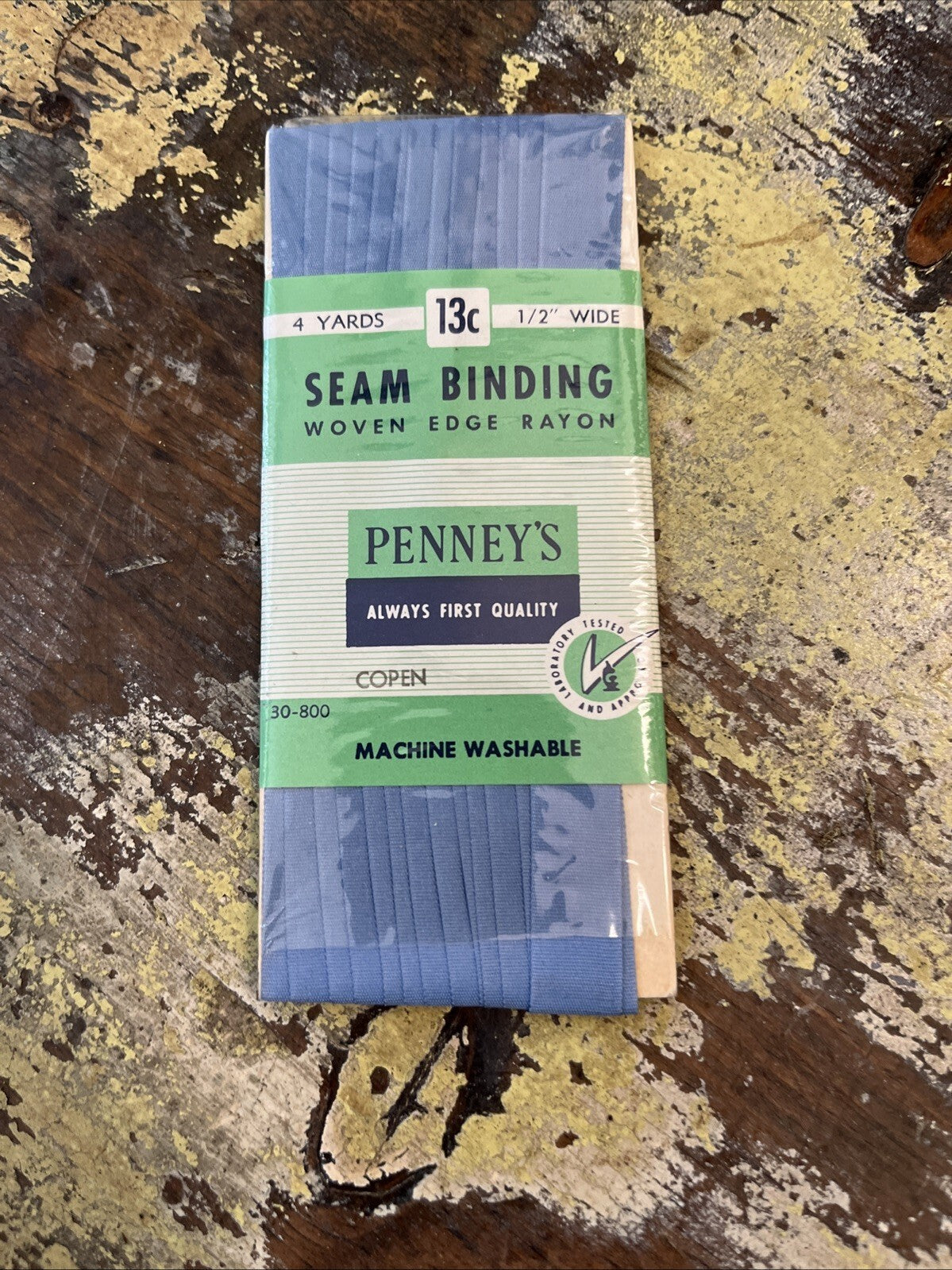 J & P Coats Stretch Seam Binding 3/4" wide 190 CRUISE BLUE .3 Yards VTG Some Opn