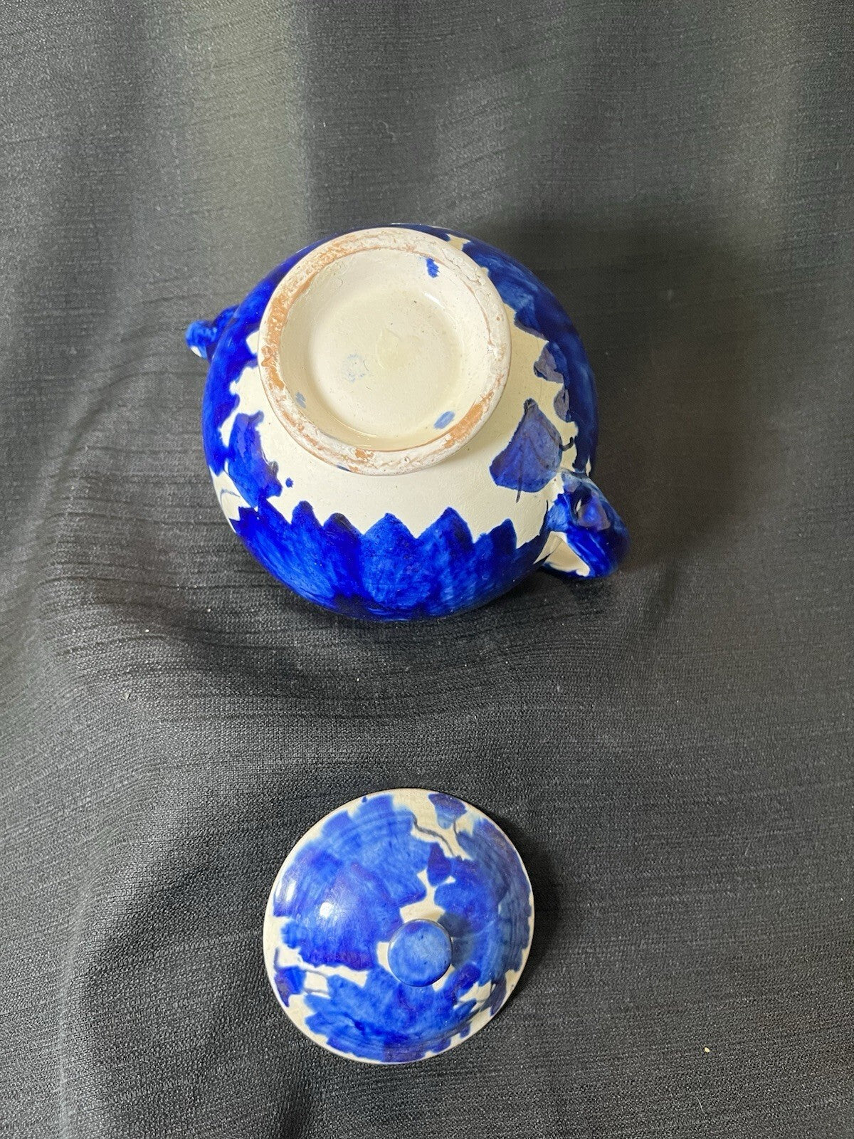 vintage studio art pottery teapot made of stoneware. ***chips In Pics **