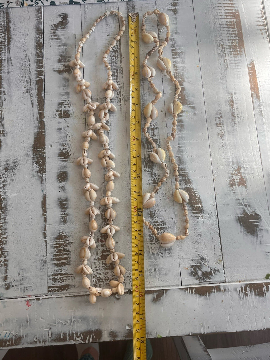 Vintage Sea Shell Necklace Summertime Beach Wear Jewelry. 2 necklaces Cowrie