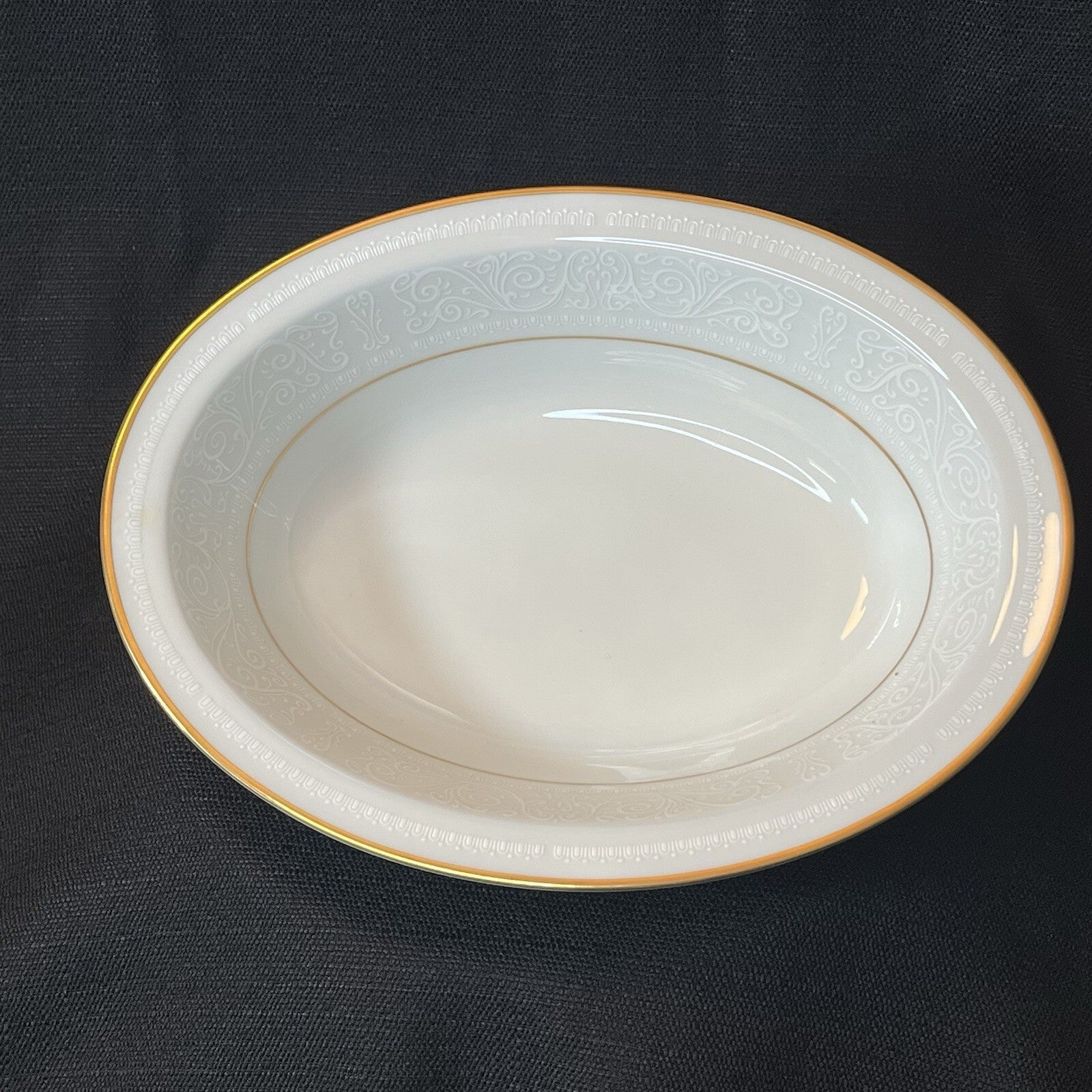 Noritake Tulane Oval Vegetable Serving Bowl China Ivory #7562