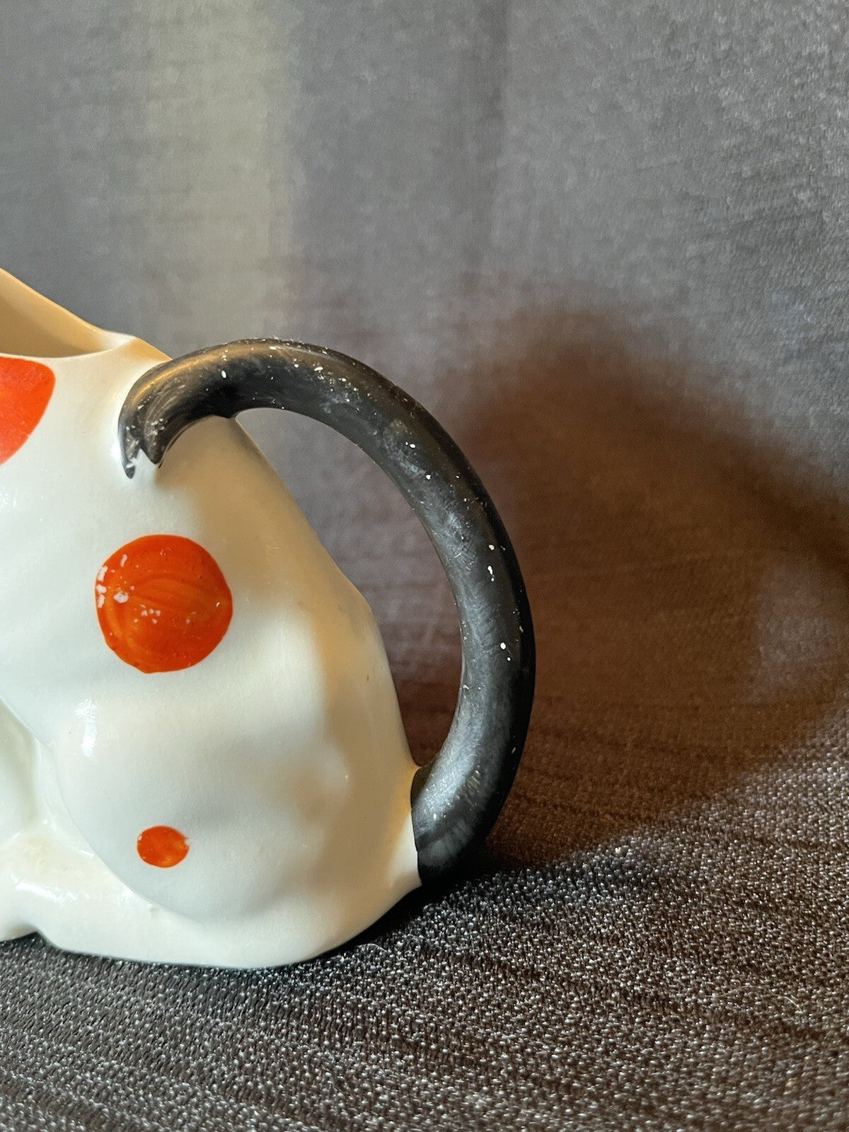 Vintage 1930s Polka Dot Cow Creamer MCM Milk Pitcher Czechoslovakia
