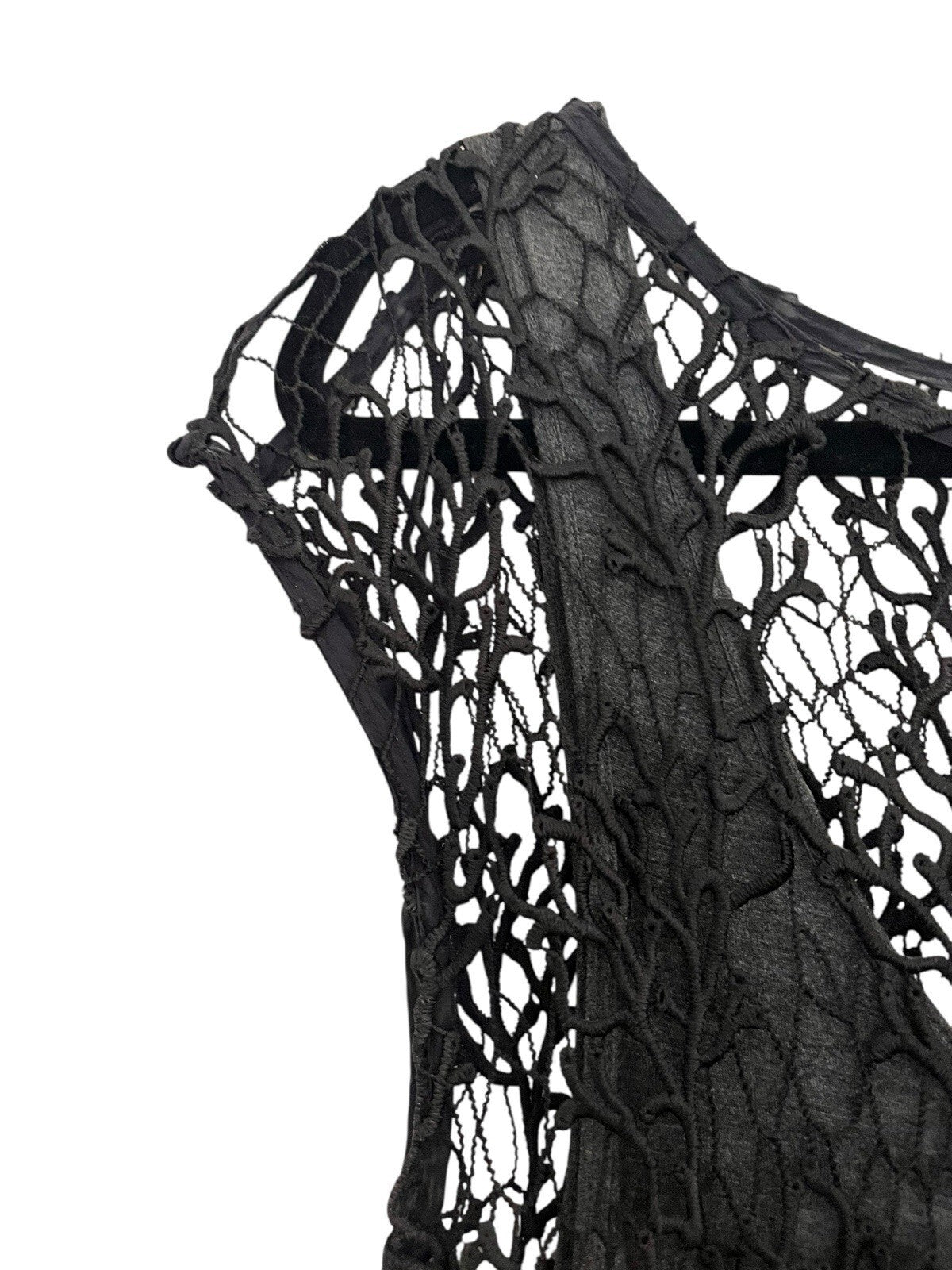 HD in Paris Anthropologie Black Sleeveless Lace Shift Mini Dress Size 12