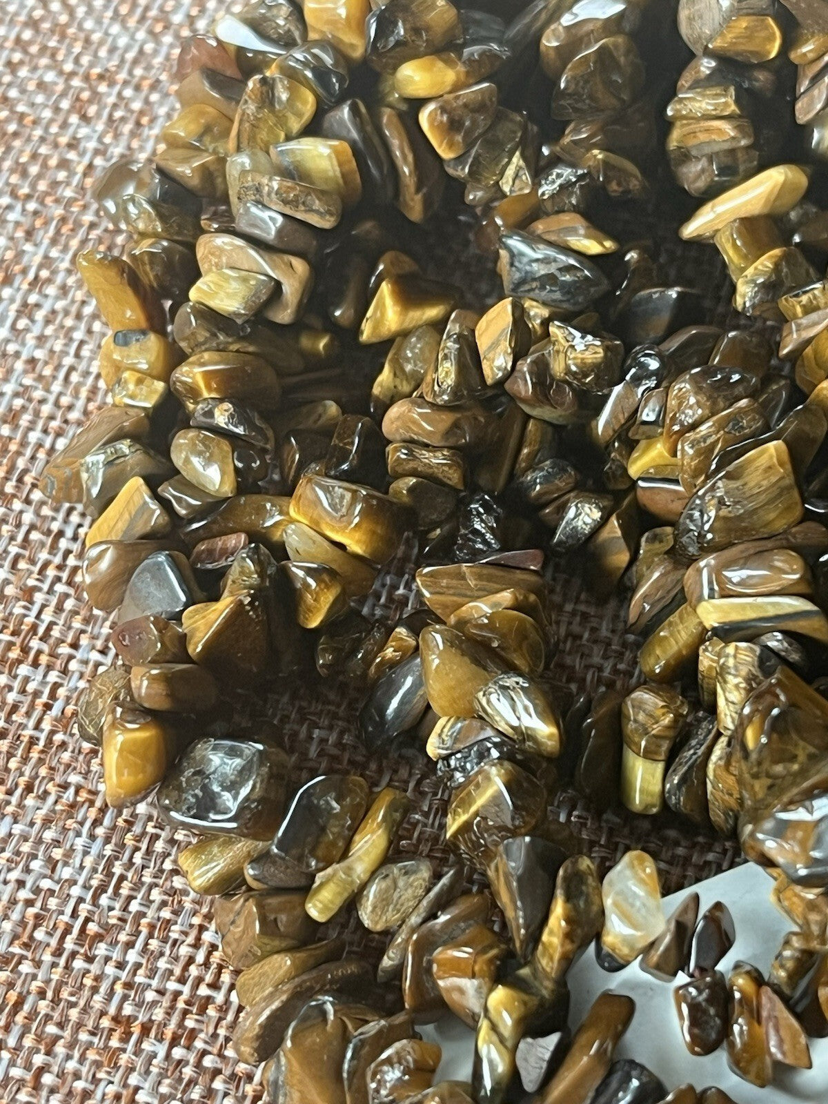 tigers eye chip beaded necklace