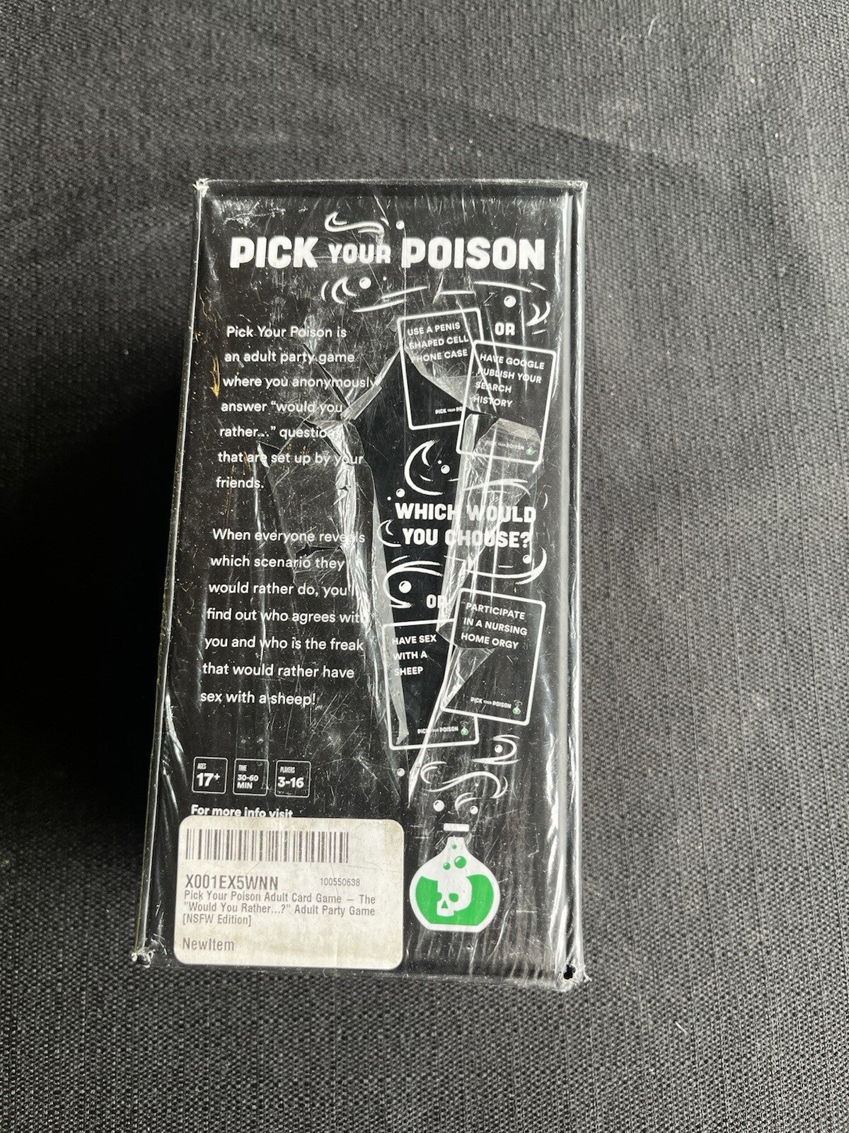 Pick Your Poison Party Game - NSFW Edition - New in Box