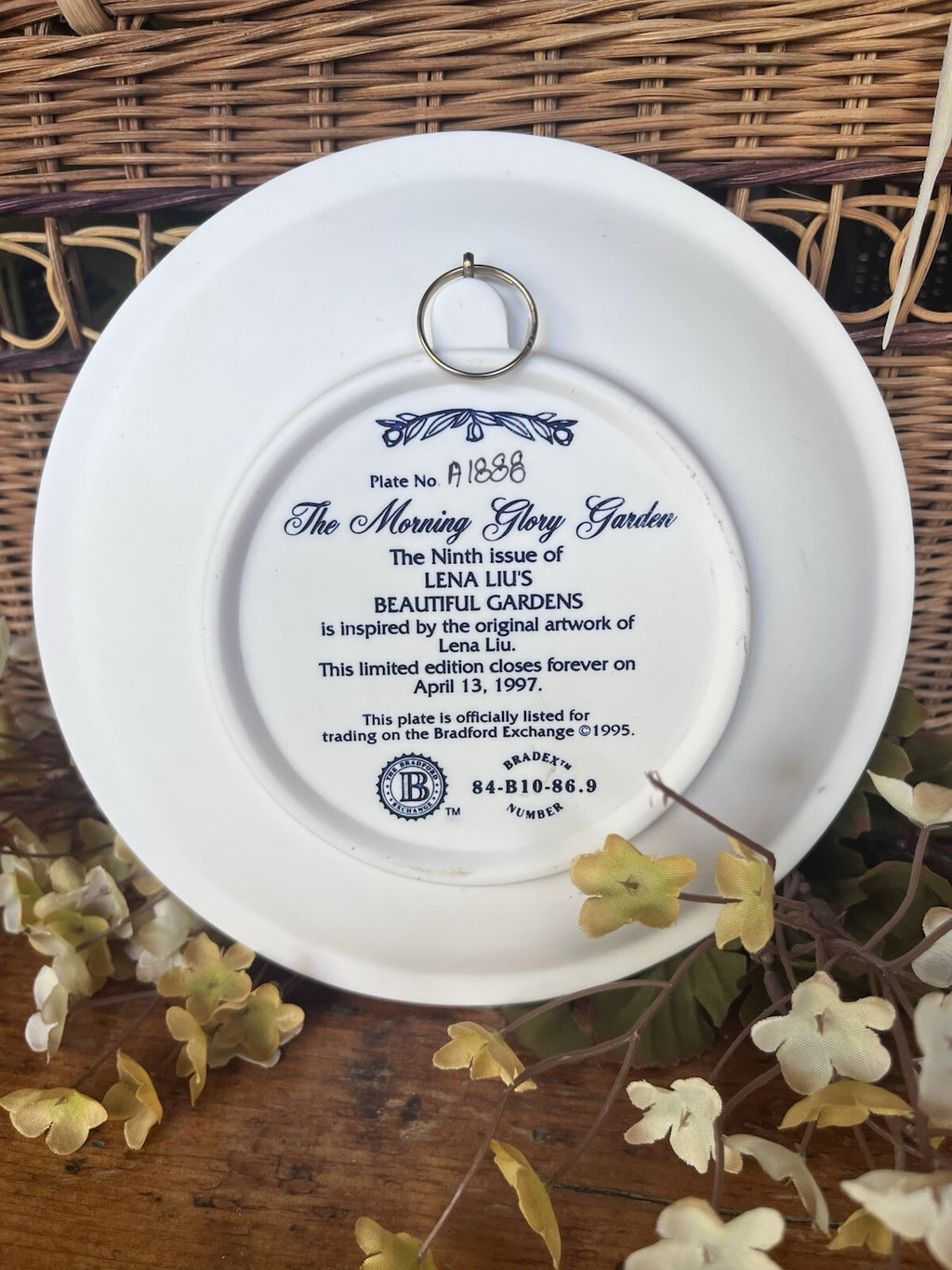 Bradford Exchange Lena Liu Morning Glory Garden Limited Edition Porcelain 8"