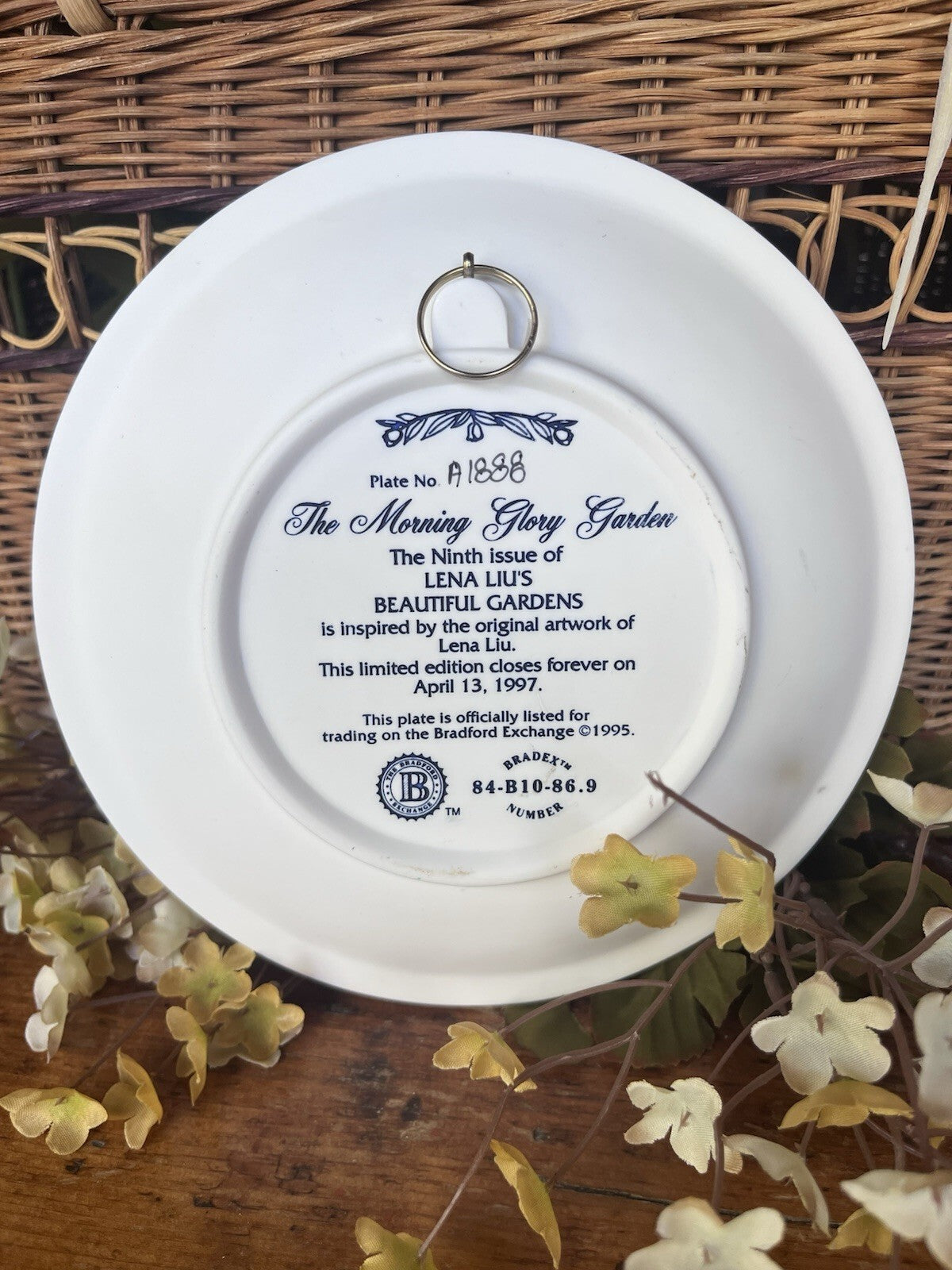 Bradford Exchange Lena Liu Morning Glory Garden Limited Edition Porcelain 8"