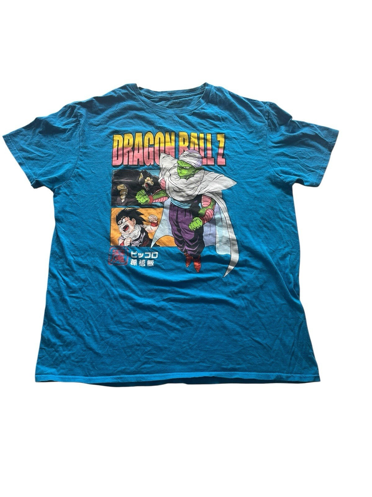 Dragon Ball Z T-Shirt Mens Large Blue Toei Animation Anime Tee Piccolo SS Crew