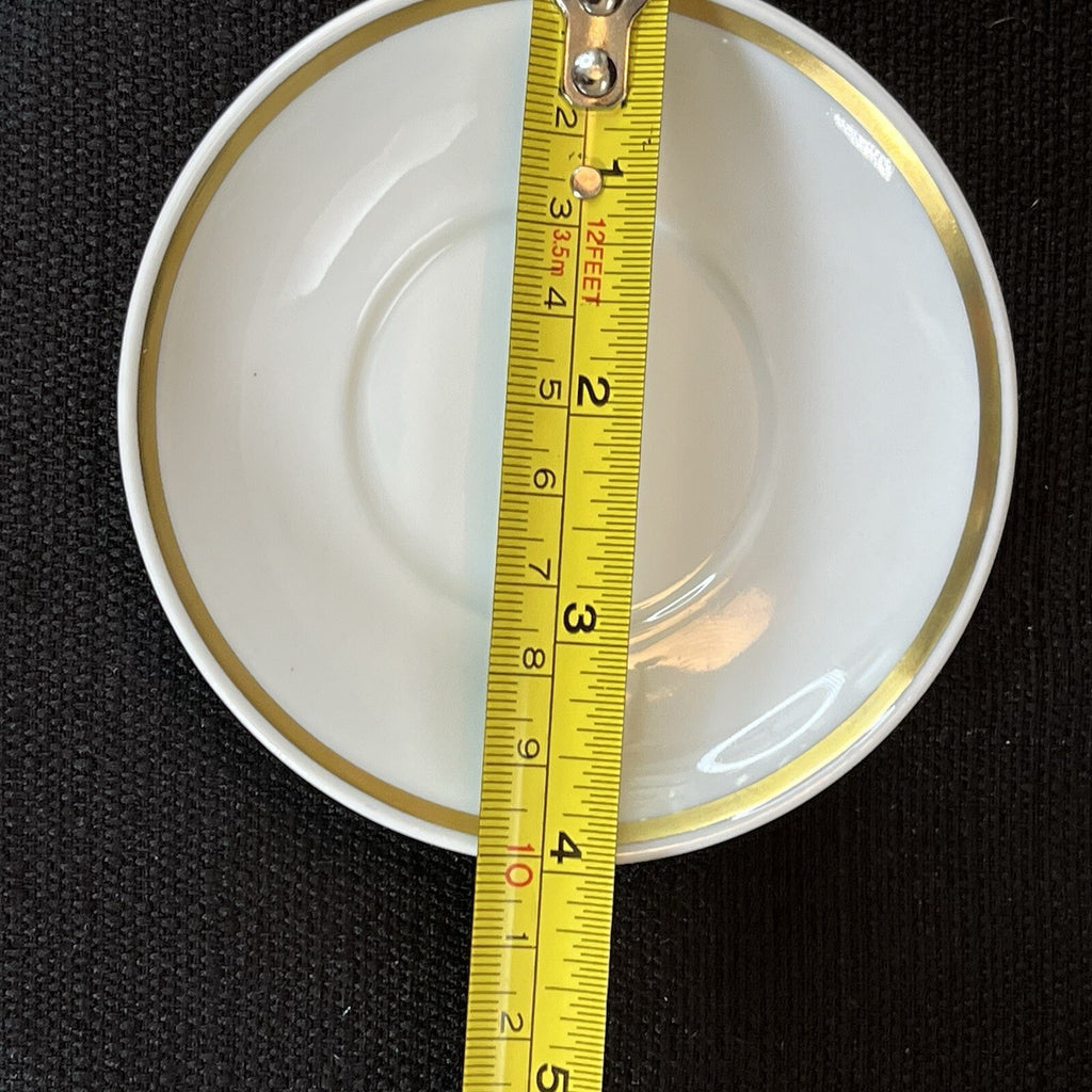Vintage  S. Paulo Demitasse Espresso Cup And Saucer Brazil WHITE/GOLD