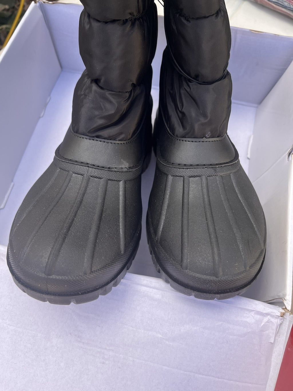 Chooka Fleece Lined Rainwear Women’s Nylon Puffer Snow Boot Black Pick Size NEW!