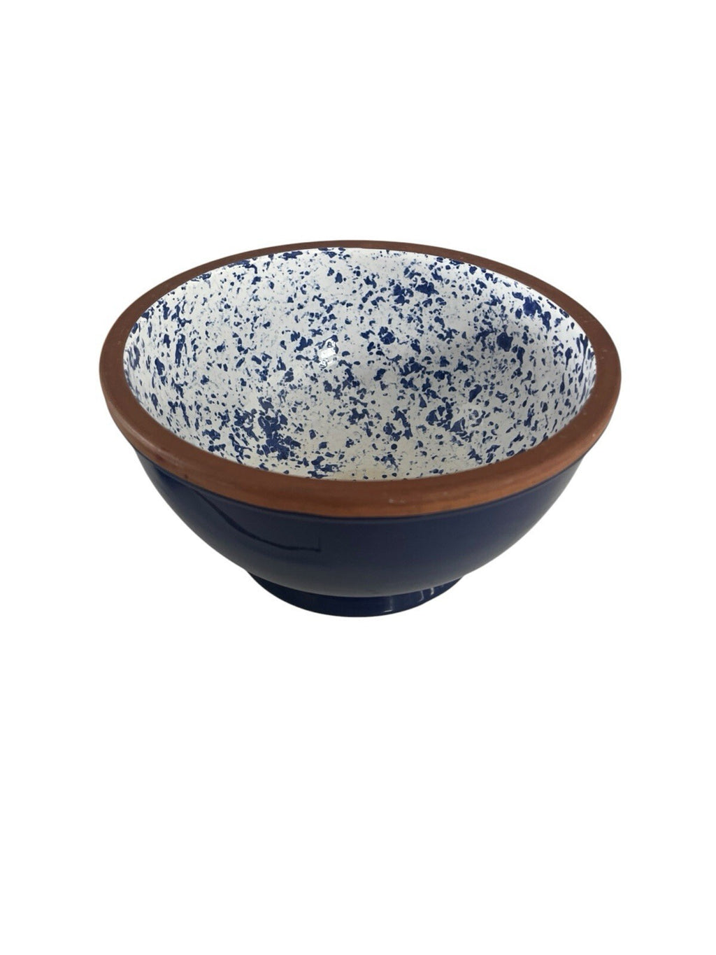 SPONGE WARE SPECKLED TERRACOTTA CLAY POTTERY MED MIXING BOWL*ITALY Stain On Bttm