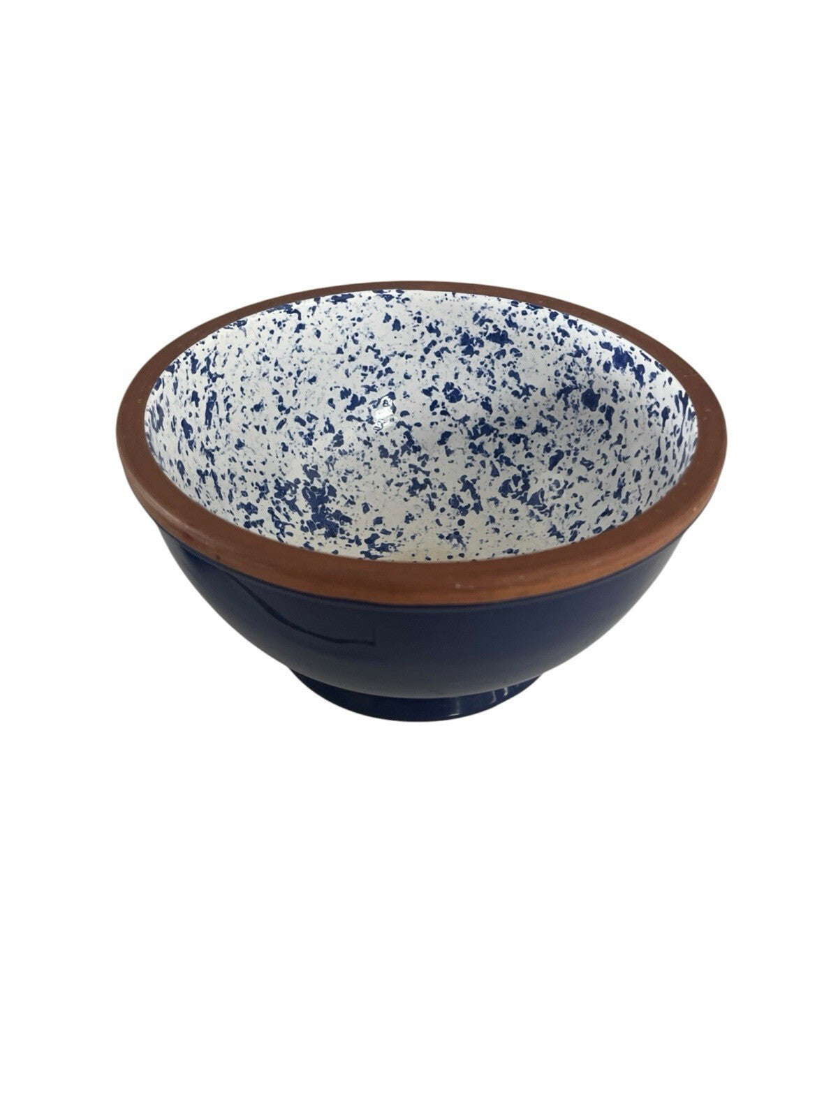 SPONGE WARE SPECKLED TERRACOTTA CLAY POTTERY MED MIXING BOWL*ITALY Stain On Bttm