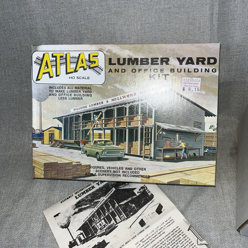 Antique Vintage Ho Atlas Lumber Yard & Office Building Kit #750 Partially Built