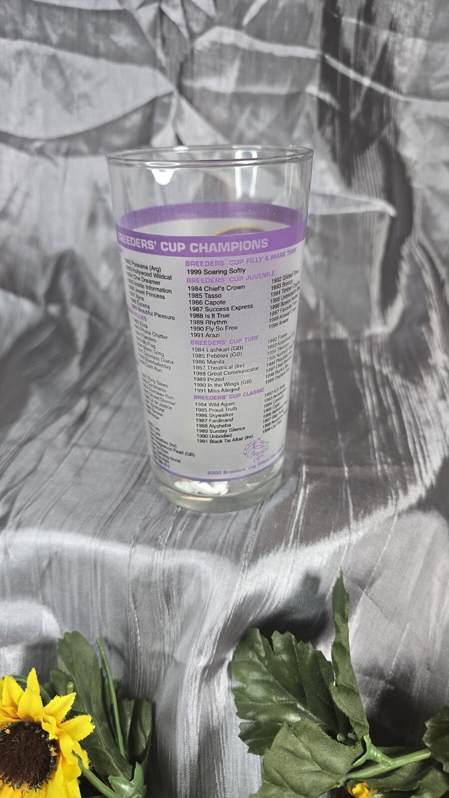 Breeders Cup 2000 Churchill Downs Mint Julep Beverage Glass 5.25” Winner Tiznow
