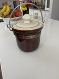 vintage hall pottery Bean Pot 473-H Brown Glaze. **chip