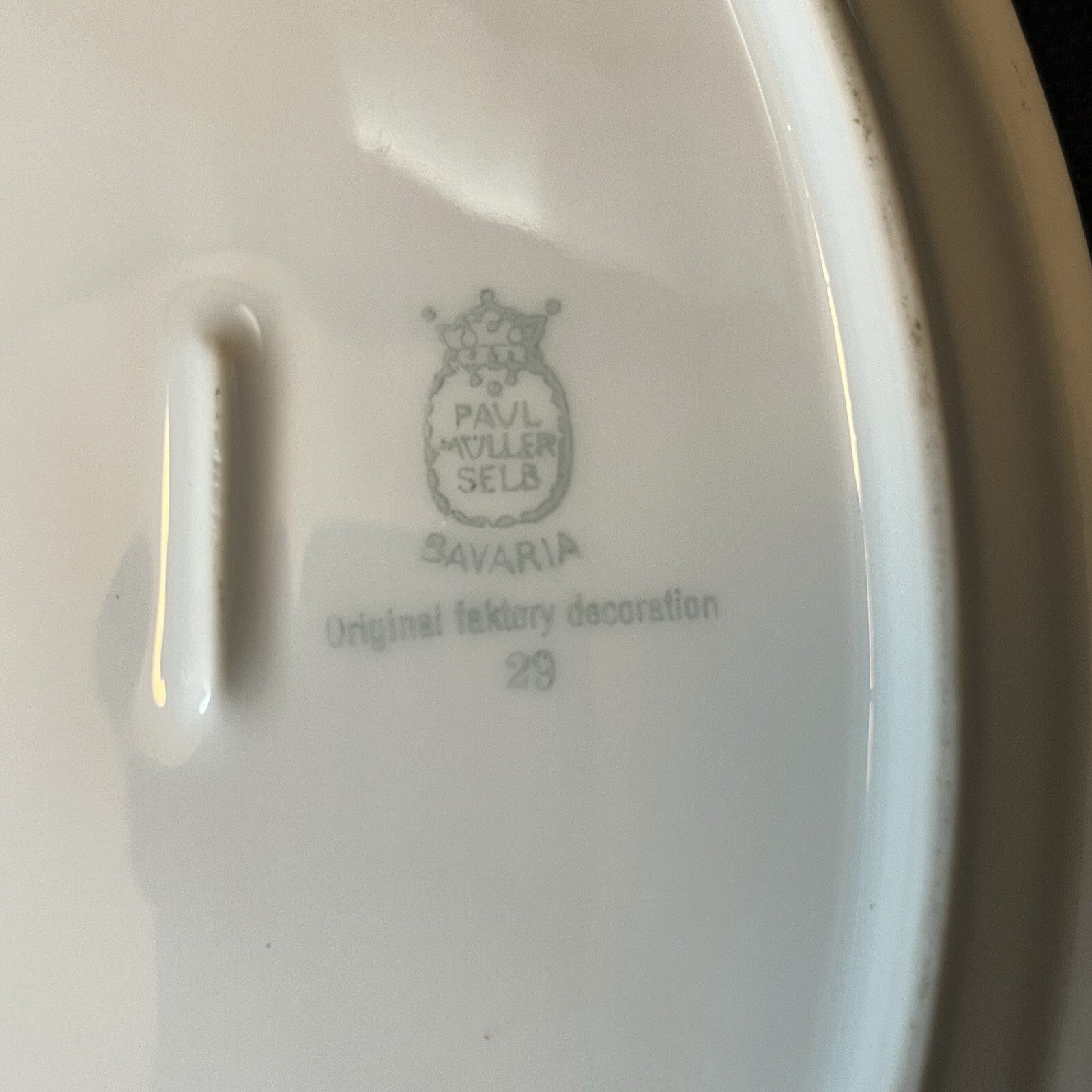 9” Oval Serving Platter PAUL MULLER Selb Bavaria Gold Trim