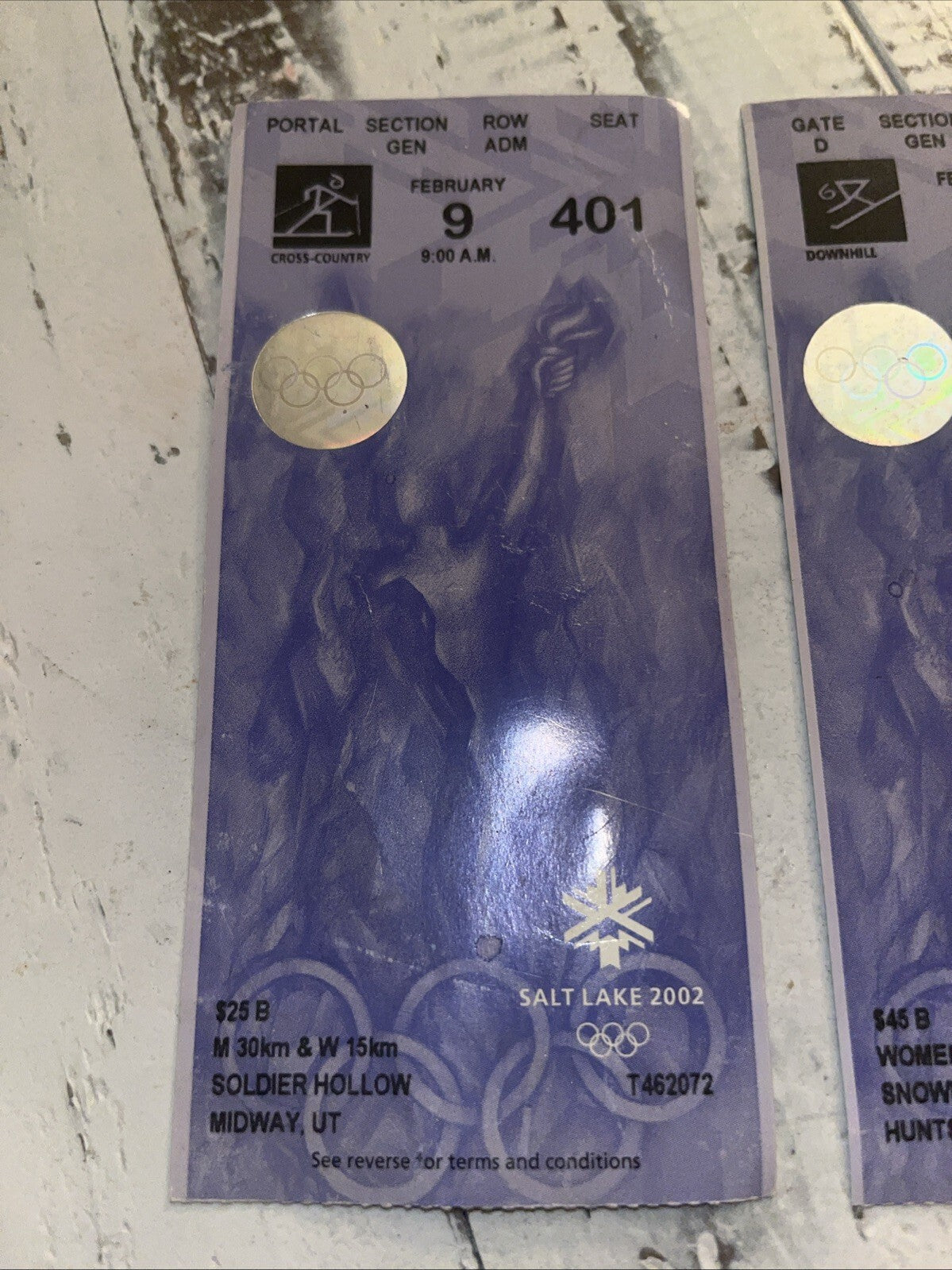 2002 Salt Lake Olympics Tickets. 4 Different Events. ***imperfections On Tickets