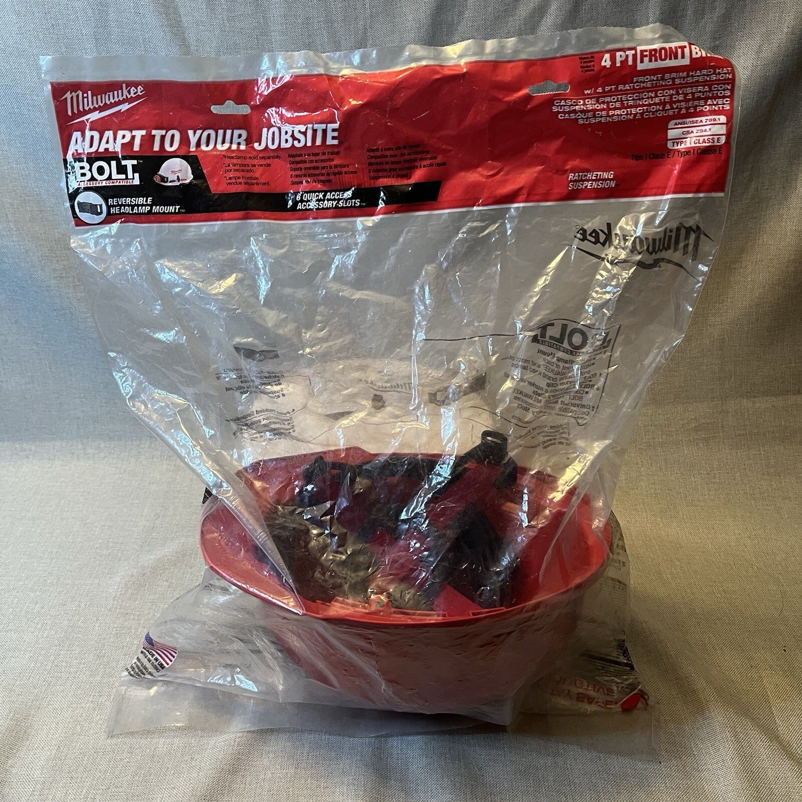 Milwaukee red heart hat 4pt Front Brim