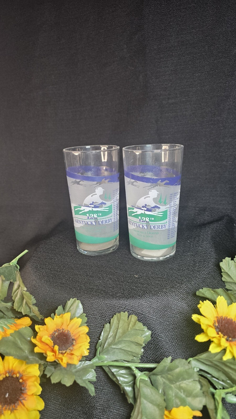 2002 KENTUCKY DERBY Horse Racing Churchill Downs #128 "Mint Julep" Glass Tumbler