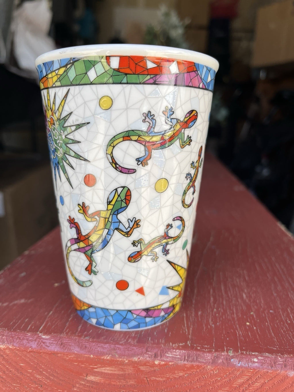 Ceramic Mug, Mosaic Style With Mosaic Salamanders, Inspired By Antoni Guadi
