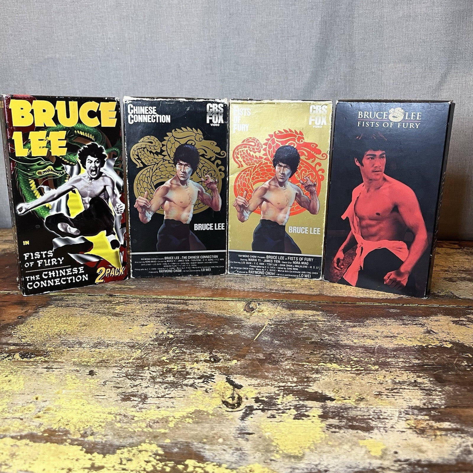 VHS collection of Bruce Lee videos. Package is not in perfect condition.