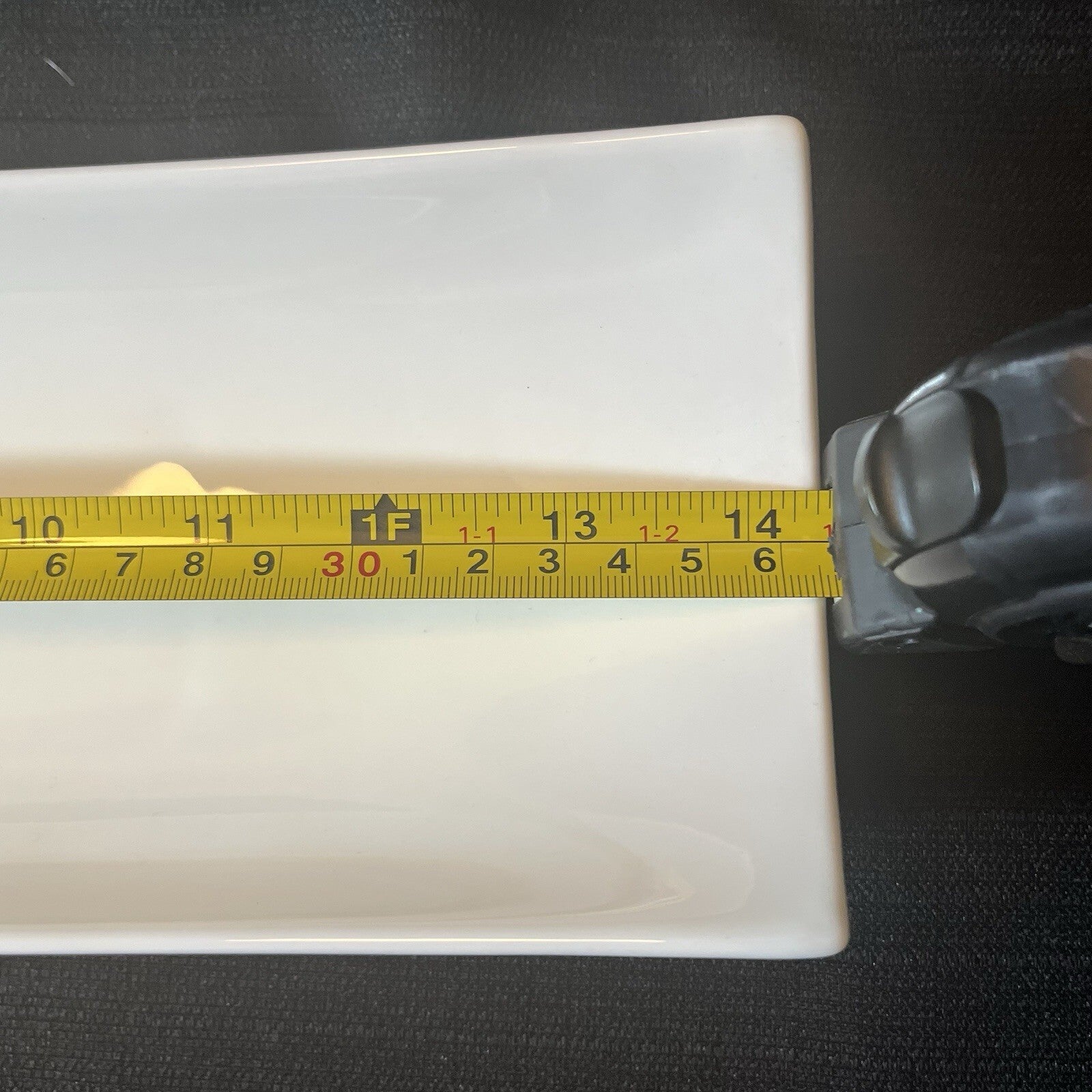 Sushi Curved Tray White 14” X 7.75” Red Vanilla Set Of 2