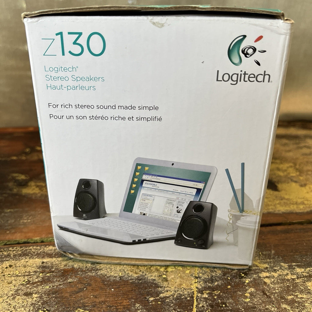 Logitech Z130 Full Stereo Sound 3.5mm Jack Compact Laptop computer Speakers