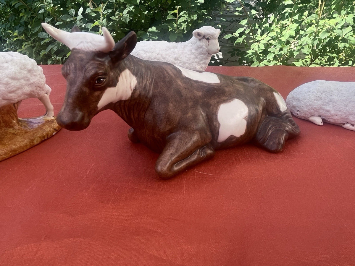 6-Piece Nativity Set Shepherd Lamb Sheep Ox Figurines 4 in Multicolor