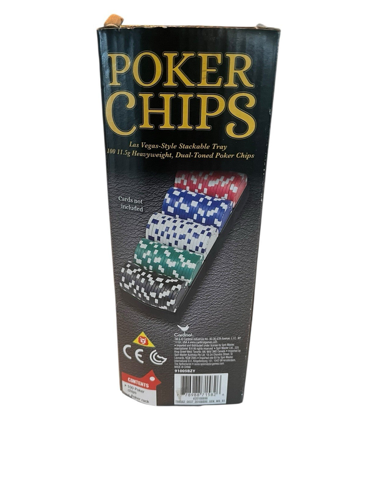 NIB Poker Chips Las Vegas Style Stackable Tray 100 11.5g Heavy Weight NEW