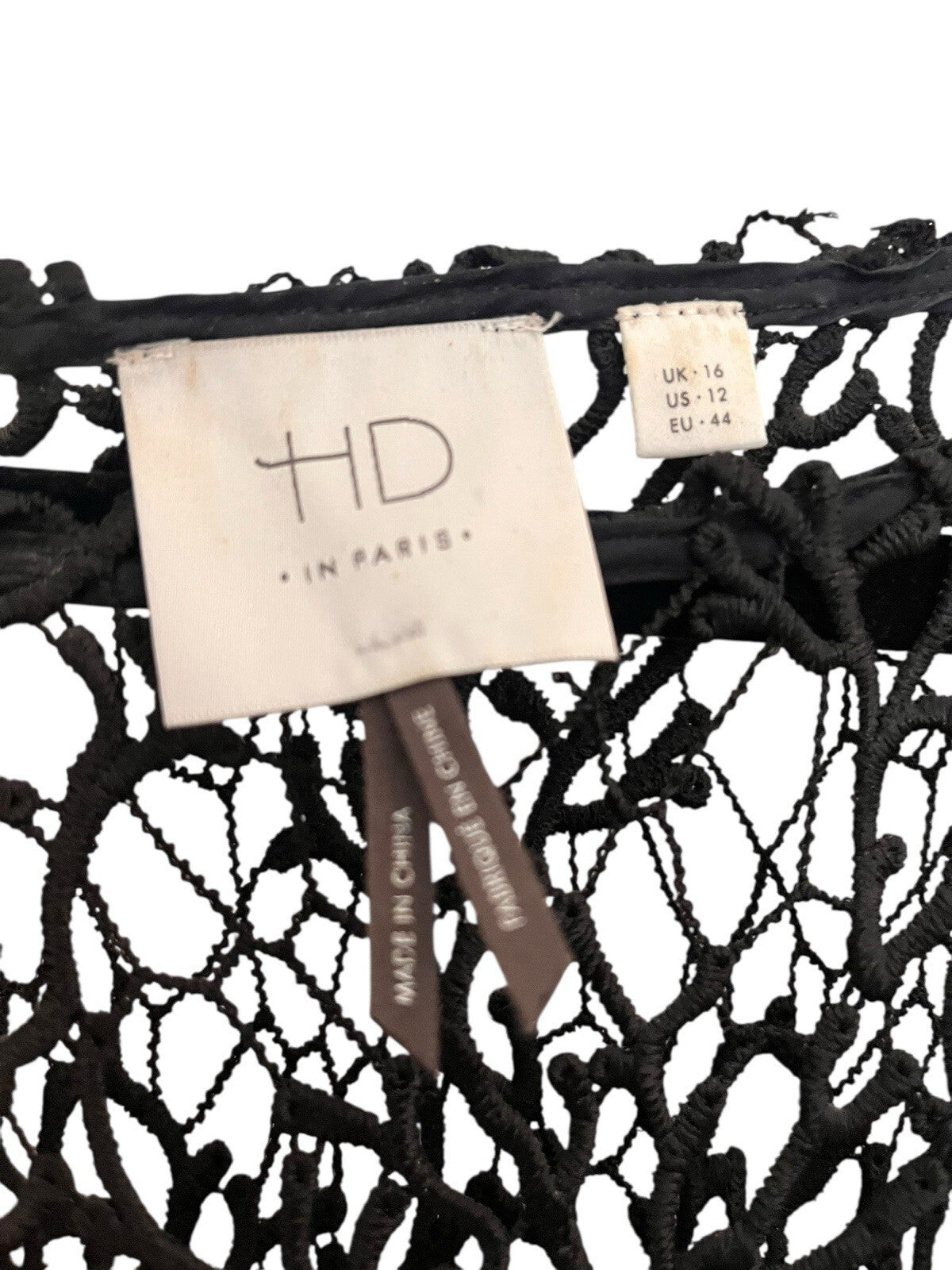 HD in Paris Anthropologie Black Sleeveless Lace Shift Mini Dress Size 12