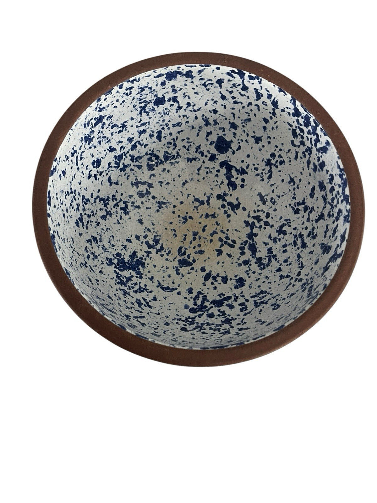 SPONGE WARE SPECKLED TERRACOTTA CLAY POTTERY MED MIXING BOWL*ITALY Stain On Bttm