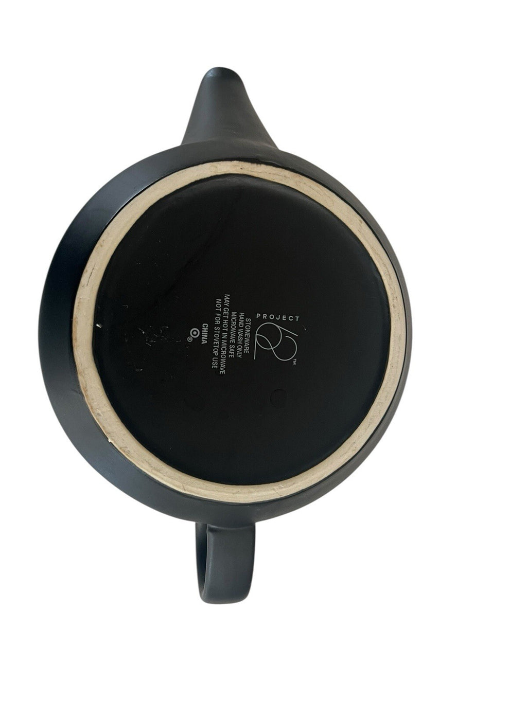 Project 62 Stoneware Teapot Solid Matte Black Modern Short Round Microwave Safe