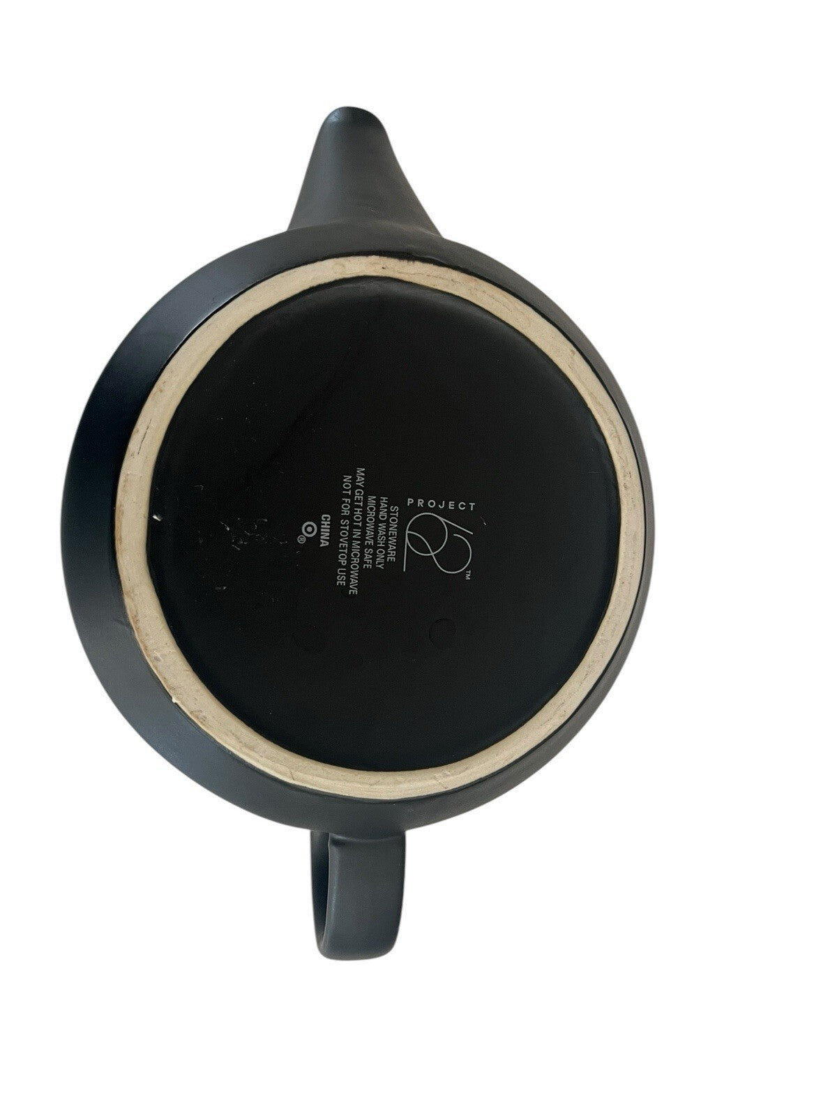 Project 62 Stoneware Teapot Solid Matte Black Modern Short Round Microwave Safe